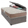 Cama Solteiro + Box Bau Cinza D45 Durablle Herval 88X188 - 1