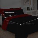Ver imagem 4 de Jogo de Cama Soft Conforto Casal Queen 3 Peças Preto e Vermelho Casa Dona