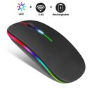 Ver imagem 2 de Mouse Recarregável Wireless Silencioso RGB E-1200 Preto