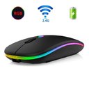 Ver imagem 3 de Mouse Recarregável Wireless Silencioso RGB E-1200 Preto