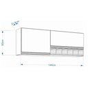 Ver imagem 4 de Aéreo Prisma 144cm 2 Porta e 6 Nichos Mgm Amêndoa/Branco