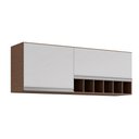 Ver imagem 1 de Aéreo Prisma 144cm 2 Porta e 6 Nichos Mgm Amêndoa/Branco