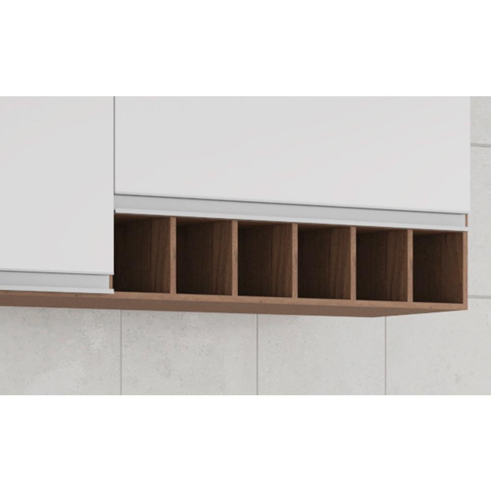 Aéreo Prisma 144cm 2 Porta e 6 Nichos Mgm Amêndoa/Branco - 3
