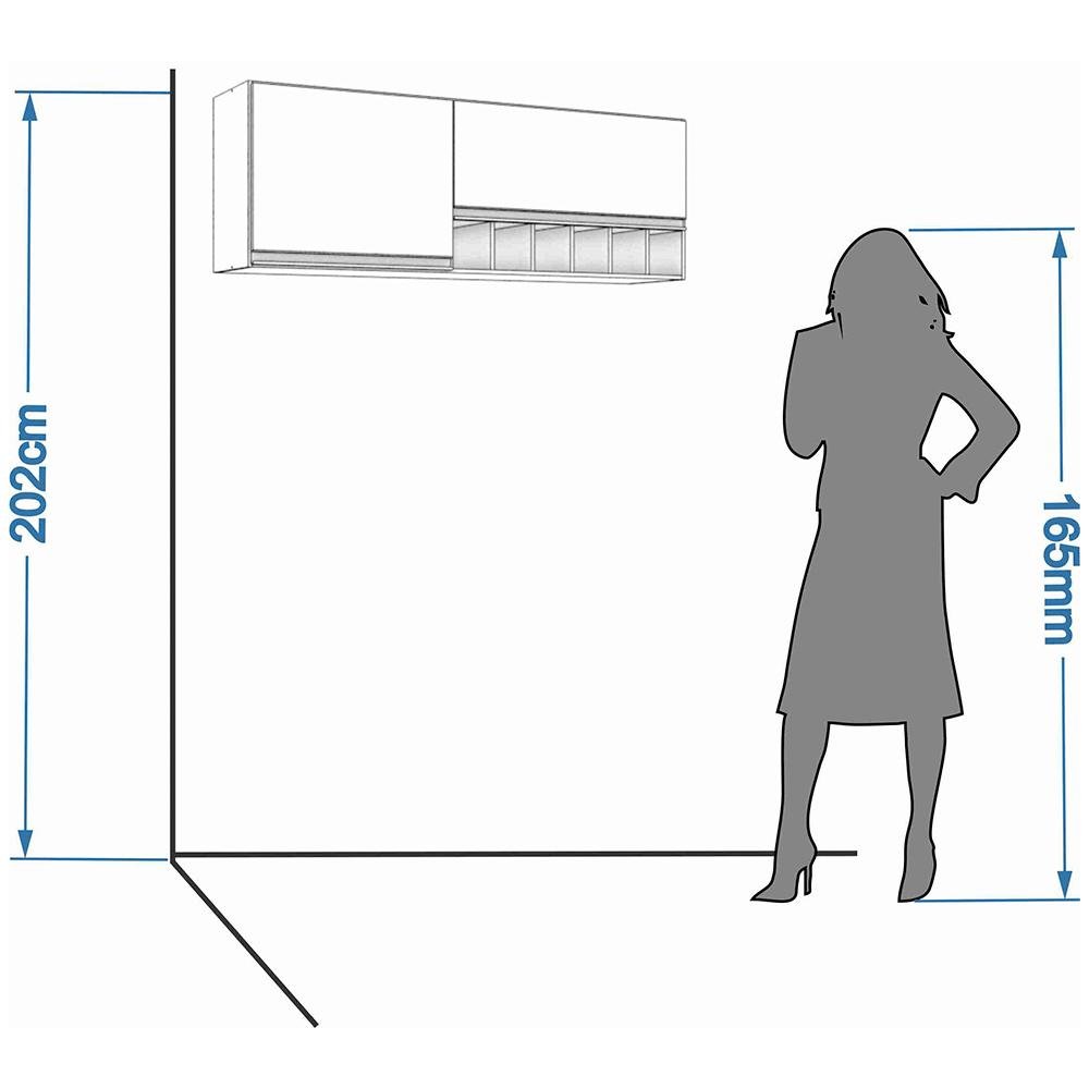 Aéreo Prisma 144cm 2 Porta e 6 Nichos Mgm Amêndoa/Branco - 5