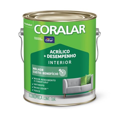 Tinta Coral Coralar Acrílico Mais Desempenho Cor Verde Vale 3,6L