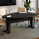 Ver imagem 1 de Mesa de Reunião para Escritório 1,80MX1,10m Orgânica com Pés em Metal Corporate F5 Preto
