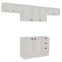 Ver imagem 2 de Cozinha Completa Modulada 4 Peças Frentes em MDF Americano Branco/Ébano