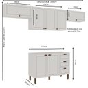 Ver imagem 3 de Cozinha Completa Modulada 4 Peças Frentes em MDF Americano Branco/Ébano