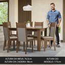 Ver imagem 4 de Conjunto Sala de Jantar Mesa Tampo de Vidro 6 Cadeiras Rustic/crema/bege Dora Madesa