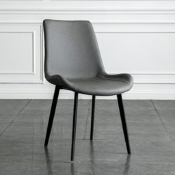 Cadeira de Jantar Basic Cinza Couro Estofada - 3