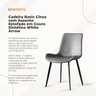 Cadeira de Jantar Basic Cinza Couro Estofada - 5