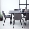 Cadeira de Jantar Basic Cinza Couro Estofada - 4