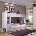 Ver imagem 1 de Beliche com Cama Auxiliar Baú e Armário 224cm Ditália