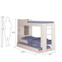 Ver imagem 4 de Beliche com Cama Auxiliar Baú e Armário 224cm Ditália