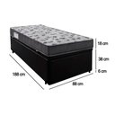 Ver mais imagens de Cama Box Baú Solteiro Sintético + Colchão de Espuma D33 - Sereneprime - 88cm Preto