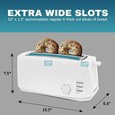 Ver imagem 7 de Elite Gourmet Torradeira 4 Fatias com Slots Longos, Funções Extras (branca)