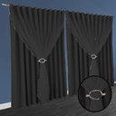 Ver imagem 2 de cortina blackout Fiori em tecido 6,00 x 2,80 c/voal preto