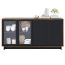 Ver imagem 2 de Aparador para Sala Buffet Ambiente Vitória Noce Milano Preto Acetinado – Colibri