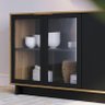 Aparador para Sala Buffet Ambiente Vitória Noce Milano Preto Acetinado – Colibri - 5