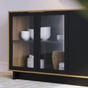 Ver imagem 5 de Aparador para Sala Buffet Ambiente Vitória Noce Milano Preto Acetinado – Colibri