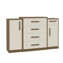Ver imagem 2 de Comoda com Sapateira 5 Gavetas 2 Portas 100% MDF Elen Off White/Castanho - Fenix