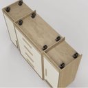 Ver imagem 6 de Comoda com Sapateira 5 Gavetas 2 Portas 100% MDF Elen Off White/Castanho - Fenix