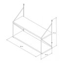 Ver imagem 2 de Prateleira Suspensa 60x50cm 2 Prateleiras Fly Ds Artefatos