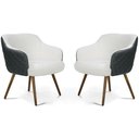 Ver imagem 1 de Kit 2 Poltronas Decorativas Jade Pés Palito Corano Cinza/Algodão Cinza - Casaepoltrona