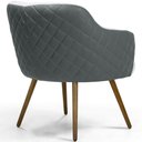 Ver imagem 6 de Kit 2 Poltronas Decorativas Jade Pés Palito Corano Cinza/Algodão Cinza - Casaepoltrona