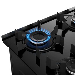Fogão Atlas 4 Bocas Preto Mônaco Top Glass com Acendimento Automático - Bivolt - 5