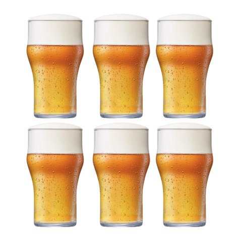 Conjunto 6 Copos Bruselas Chopp Cerveja Vidro Bar 560ml