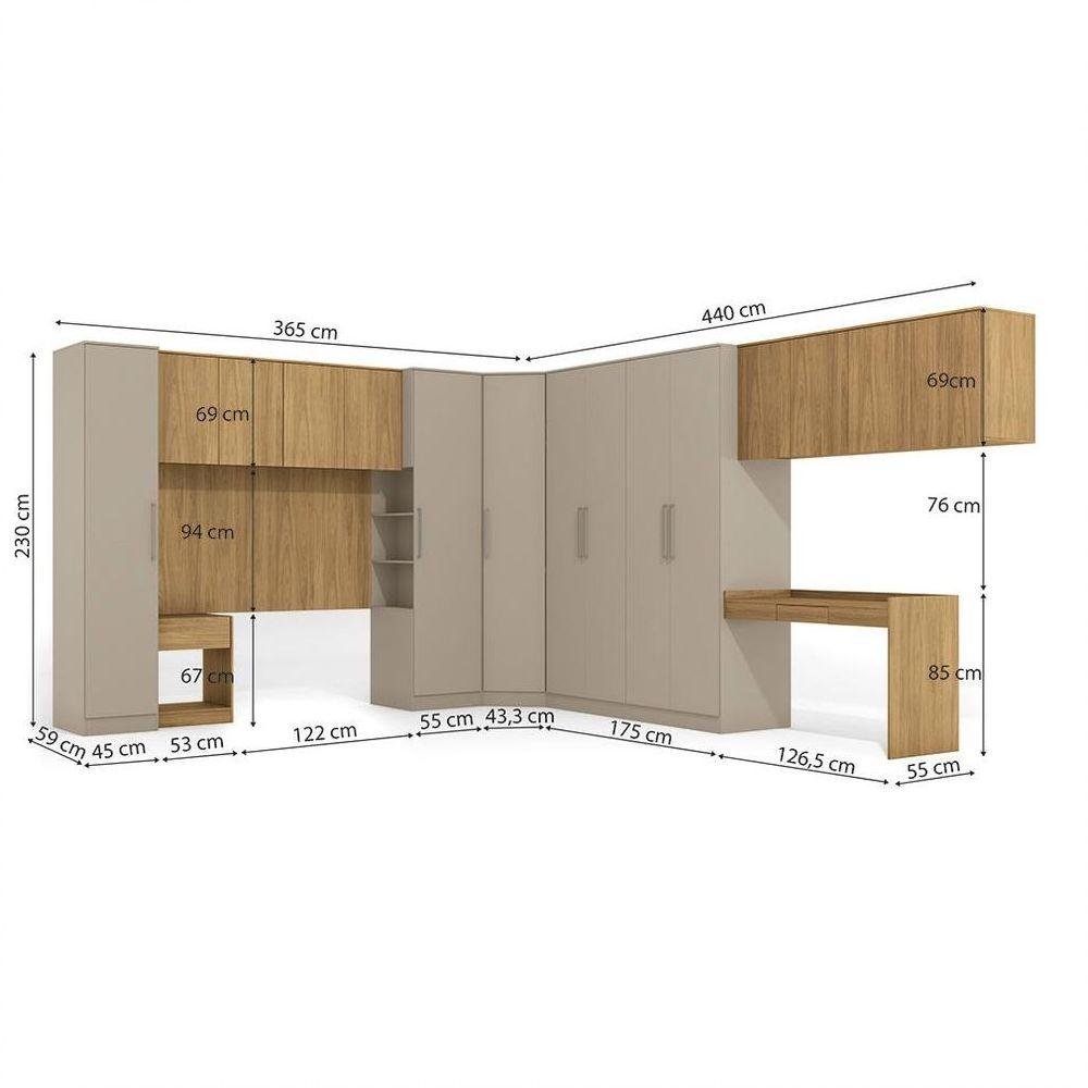 Quarto Modular Versa Conect Itapuã 9 Peças - 2