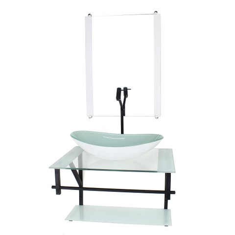 GABINETE DE VIDRO PARA BANHEIRO 60CM AP CUBA OVAL BRANCO