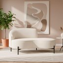 Ver imagem 6 de Sofá Curvo Billini 2 Lugares 150cm Off White Bouclé Braço Direito Sallar Home