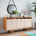 Ver imagem 2 de Buffet Aparador Decorativo Sollare com Bandeja Lateral Cinamomo/off White G26 - Hb Móveis