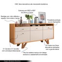 Ver imagem 3 de Buffet Aparador Decorativo Sollare com Bandeja Lateral Cinamomo/off White G26 - Hb Móveis