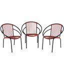 Ver imagem 1 de Conjunto 3 Cadeiras Eclipse de Área,Fibra Sintética, Decor, Artesanal, Vermelho - PANERO 05