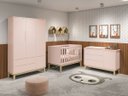 Ver imagem 1 de Jogo de Quarto para Bebê Completo 3 Portas Classic New Rosa Fosco com Natural - Reller