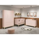 Ver imagem 1 de Jogo de Quarto para Bebê Completo 3 Portas Classic New Rosa Fosco com Natural - Reller