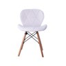 Kit 02 Cadeiras Estofada Jantar Charles Eames Eiffel Slim Wood Confort Branco - 3