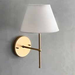 Kit 2 Arandela Luminária de Parede Dourado Cúpula Branco Quarto Suite - 3