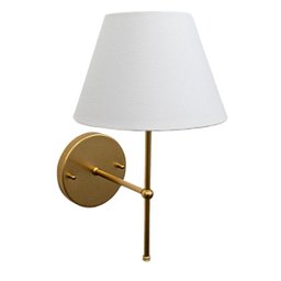 Kit 2 Arandela Luminária de Parede Dourado Cúpula Branco Quarto Suite - 6