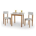 Ver imagem 5 de Mesa Cadeiras 80cm Estofado Mdf Pinus para Ambientes Pequeno:off White