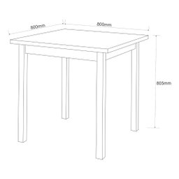 Mesa Cadeiras 80cm Estofado Mdf Pinus para Ambientes Pequeno:off White - 3