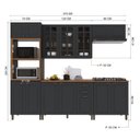 Ver imagem 3 de Cozinha Modulada 5 Peças 1 Torre Quente 2 Balcão com Tampo 2 Aéreos 100% MDF com Vidro Bari
