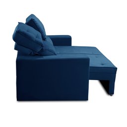 Sofá Retrátil e Reclinável 3 lugares com Molas 1,80m Lais Suede Azul Adonai Estofados - 7
