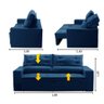 Sofá Retrátil e Reclinável 3 lugares com Molas 1,80m Lais Suede Azul Adonai Estofados - 2