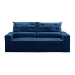 Sofá Retrátil e Reclinável 3 lugares com Molas 1,80m Lais Suede Azul Adonai Estofados - 5