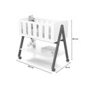 Ver imagem 3 de Mini Berço Sissi Branco| Vira Escrivaninha e Cesto Brinquedo | Inmetro