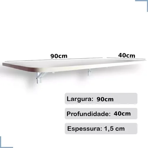 Bancada Dobravel de Parede 90x40 Mesa Retrátil Cozinha - 2